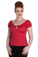 Hell Bunny, Melissa Top in Red in Xlarge.