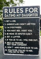 Tekstbord: Rules for dating my daughter TB461