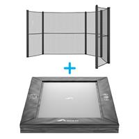 Akrobat Primus Inground Trampoline 335x244cm Zwart met half net