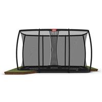 BERG Ultim Champion flatground trampoline rechthoek 410x250cm Deluxe XL Zwart