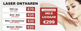 Laser ontharen hele lichaam € 229