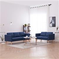 2-delig Bankstel stof blauw