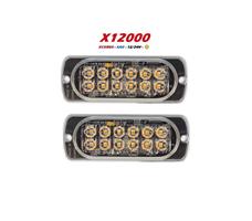 ELT-X12000 Led Flitser 2 stuks Ultra Dun en Super Fel 12 x 3 watt Hoog Intensiteit leds ECER65 12/24