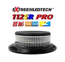 112SR Pro Hoog Kwaliteit Dual Color LED Zwaailamp  Amber/Blauw Super Fel, Laag Profiel, Bout Montage