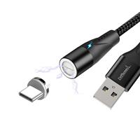 DrPhone Magnetische 360 Type-C 3A USB-C kabel - Snel opladen + Dataoverdracht met LED indicator