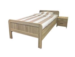 John seniorenbed XL met vlakke bodem en matras - 120x200 - Blank eiken - BK beds