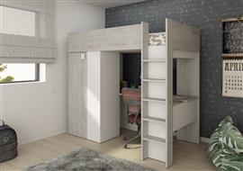 Studio 1809 hoogslaper met bureau en kast - 90x200 - Wit/cascina - Trasman