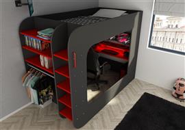 The Cube 5000 Gamingbed hoogslaper - 120x200 - Antraciet - Trasman