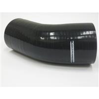45 Graden bochten met verloop silicone - Zwart, 83-57mm