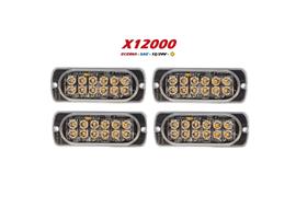 Led Flitser 4 stuks Ultra Dun en Super Fel 12 x 3 watt Hoog Intensiteit leds ECER65 12/24V > AANBIED