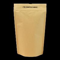 Kraft / PLA composteerbare stazak 120 mm x 180 mm Bruin