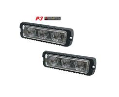 P3 LED Flitser  ECER65 - ECER10 - EMC 2 stuks  2 x 3 x 3 watt Hoog Intensiteit Leds 12/24V Aanbiedin
