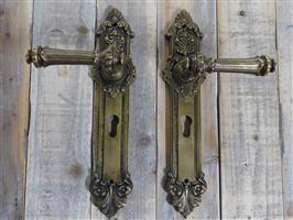 Set deurbeslag - PZ - messing gepatineerd - robuust