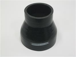 Rechte verlopen silicone - Zwart, 63-38mm