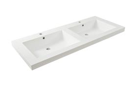 Vision losse dubbele kunstmarmer wastafel 120x47 wit