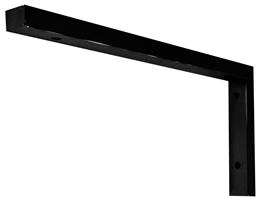 Mat-zwarte L- supportbeugel 46x22