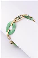 Gouden armband met jade en emaille
