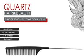 Quartz Hair&Beauty Kapper Carbon Haarkam Puntkam - Zwart
