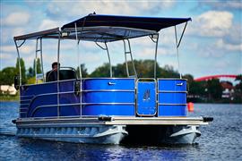 Pontonboot, ELEKTRISCHE watertram met panelen