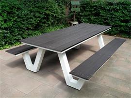 Picknicktafel blokpoot gecoat met composiet plank