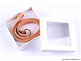 Online Veiling: Ti Sento Leren ketting met zilveren sluit...