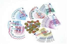 Speelgeld Euros, set van 114 stuks