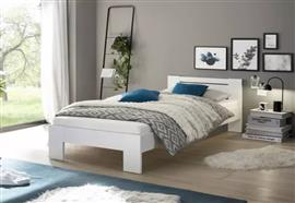 Twijfelaar bed 120 cm. met bodem en matras. Wit