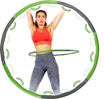 Tunturi Fitness Hoelahoep - Fitness hoepel - Fitness hulahoop - 1,8 kg - Groen/Grijs - Incl. gratis 