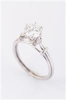 Wit gouden solitair ring met een briljant