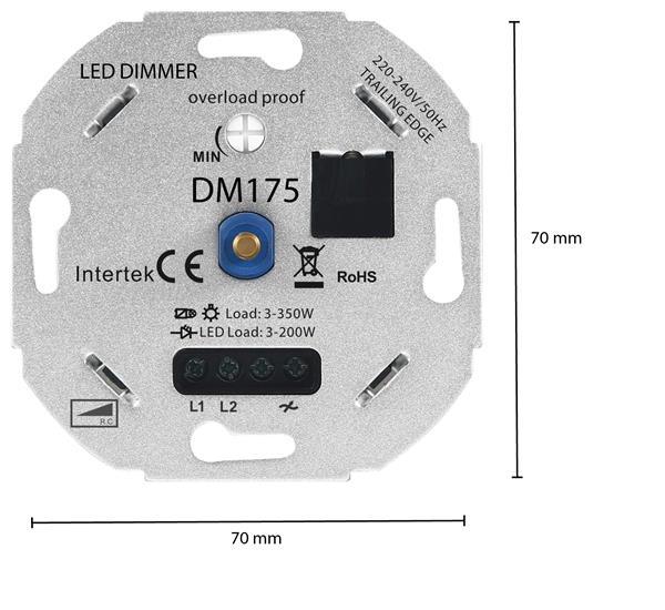 Grote foto led dimmer 3 200w universeel aangeraden voor lagere wattages dm175 huis en inrichting overige