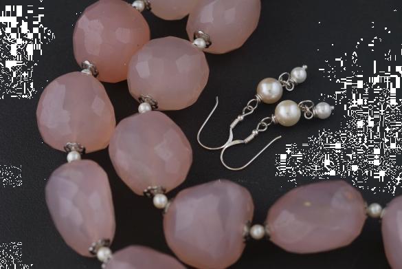 Grote foto chalcedon ketting oorhanger set sieraden tassen en uiterlijk kettingen