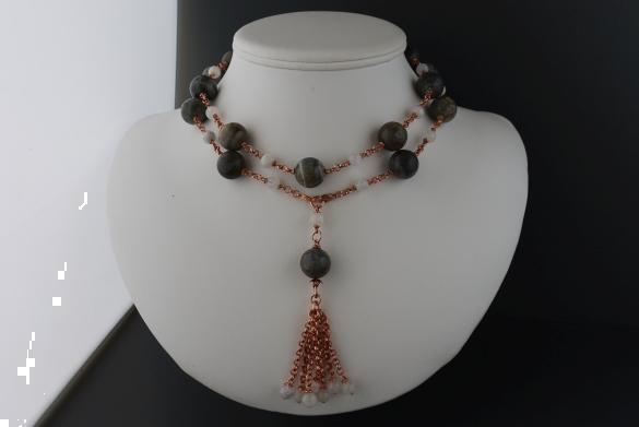 Grote foto maansteen labradoriet ketting oorhanger set sieraden tassen en uiterlijk kettingen