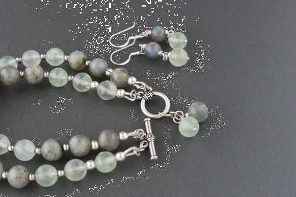 Grote foto labradoriet prehniet armband oorhanger set sieraden tassen en uiterlijk armbanden voor haar