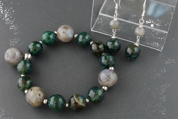 Grote foto agaat labradoriet armband oorhanger set sieraden tassen en uiterlijk armbanden voor haar