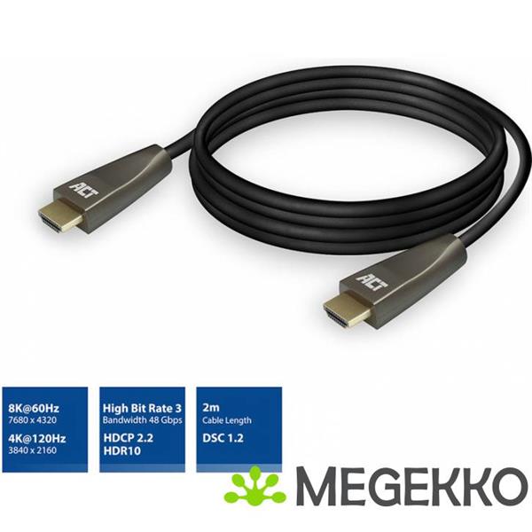 Grote foto act 2 meter hdmi 8k ultra high speed kabel v2.1 hdmi a male hdmi a male computers en software overige computers en software