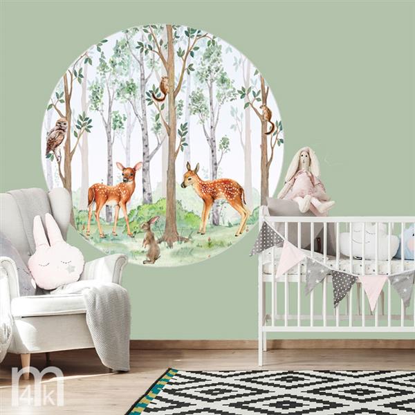 Grote foto bosdieren behang herten kinderkamer op maat kinderen en baby inrichting en decoratie