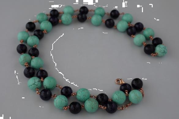 Grote foto donker paarse agaat howliet ketting set sieraden tassen en uiterlijk kettingen