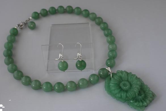 Grote foto aventurijn ketting oorhanger set sieraden tassen en uiterlijk kettingen