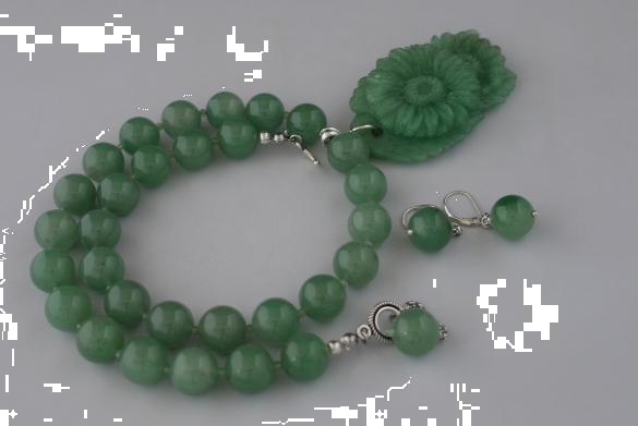 Grote foto aventurijn ketting oorhanger set sieraden tassen en uiterlijk kettingen