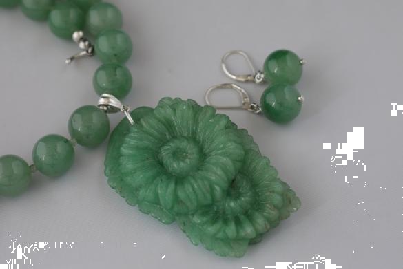 Grote foto aventurijn ketting oorhanger set sieraden tassen en uiterlijk kettingen