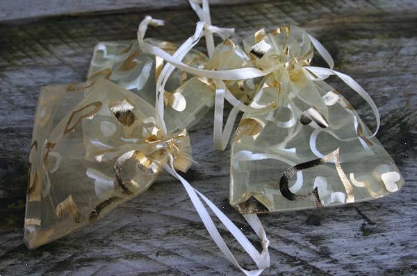 Grote foto organza zakjes voor bedankjes e.d. sieraden tassen en uiterlijk huwelijk en trouwsieraden