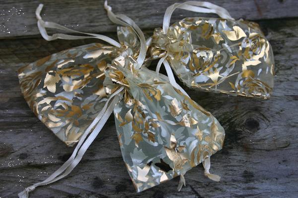 Grote foto organza zakjes voor bedankjes e.d. sieraden tassen en uiterlijk huwelijk en trouwsieraden