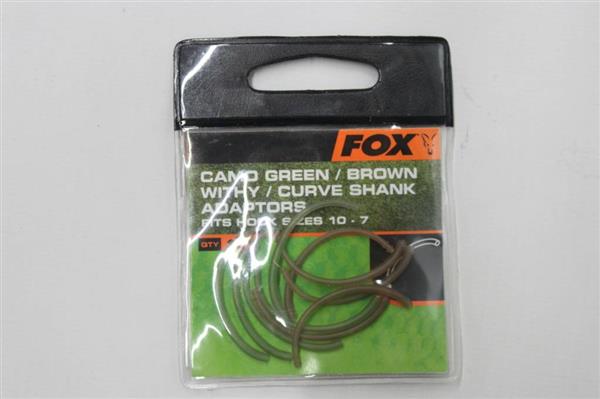 Grote foto fox camo green brown withy curve shank adaptor fits 10 st sport en fitness vissport