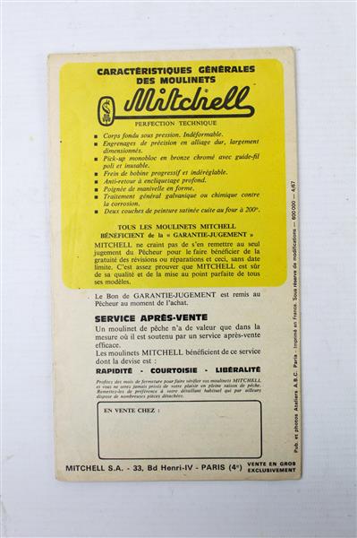 Grote foto vintage mitchell 1966 10.000.000 moulinet folder garantiebewijs sport en fitness vissport