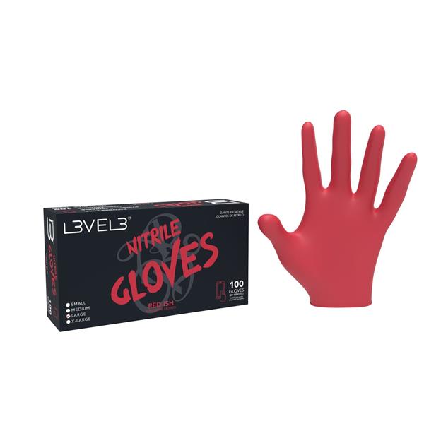 Grote foto l3vel3 nitrile handschoenen 100pcs red ish 4 maten kleding dames sieraden