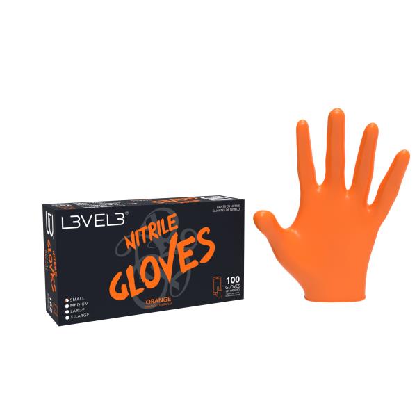 Grote foto l3vel3 nitrile handschoenen 100pcs orange 4 maten kleding dames sieraden