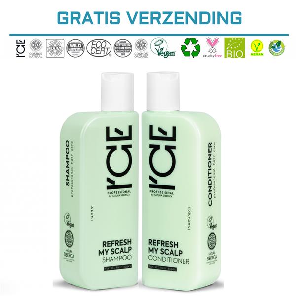 Grote foto ice professional duo set refresh my scalp shampoo conditioner 2 x 250ml kleding dames sieraden