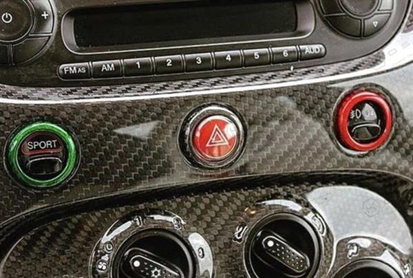 Grote foto fiat abarth 500 595 carbon fiber dashbord knoppen trim cover auto onderdelen tuning en styling