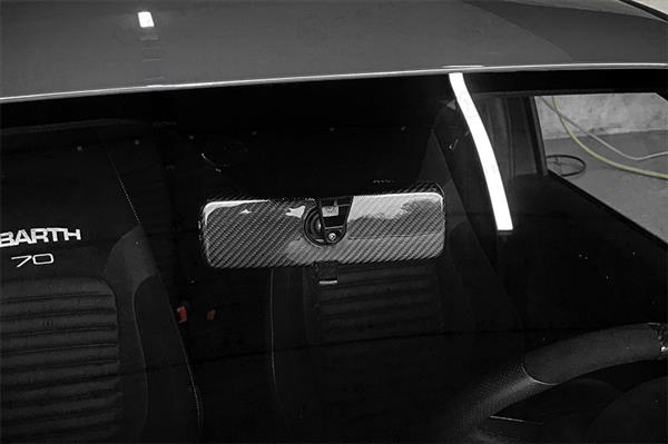 Grote foto fiat abarth 500 595 carbon fiber binnenspiegel cover auto onderdelen tuning en styling