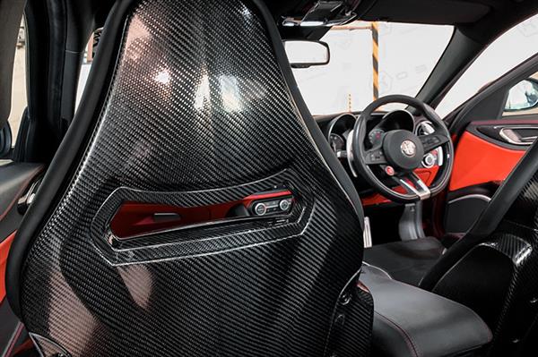 Grote foto alfa romeo giulia qv carbon fiber sparco stoel inzet cover auto onderdelen tuning en styling